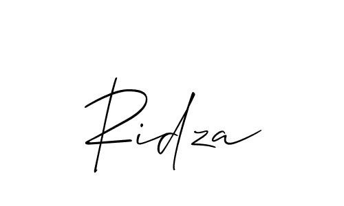 Use a signature maker to create a handwritten signature online. With this signature software, you can design (Allison_Script) your own signature for name Ridza. Ridza signature style 2 images and pictures png