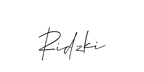 if you are searching for the best signature style for your name Ridzki. so please give up your signature search. here we have designed multiple signature styles  using Allison_Script. Ridzki signature style 2 images and pictures png