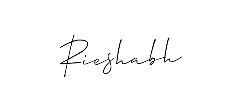 It looks lik you need a new signature style for name Rieshabh. Design unique handwritten (Allison_Script) signature with our free signature maker in just a few clicks. Rieshabh signature style 2 images and pictures png