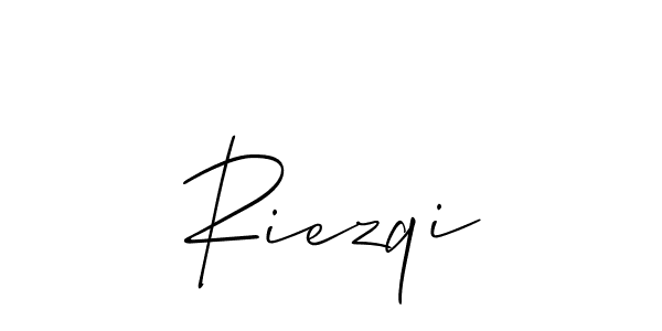 Also You can easily find your signature by using the search form. We will create Riezqi name handwritten signature images for you free of cost using Allison_Script sign style. Riezqi signature style 2 images and pictures png