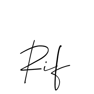 Make a beautiful signature design for name Rif. With this signature (Allison_Script) style, you can create a handwritten signature for free. Rif signature style 2 images and pictures png