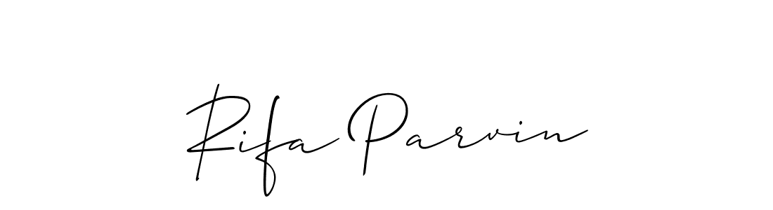 You should practise on your own different ways (Allison_Script) to write your name (Rifa Parvin) in signature. don't let someone else do it for you. Rifa Parvin signature style 2 images and pictures png