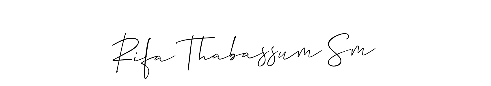 How to Draw Rifa Thabassum Sm signature style? Allison_Script is a latest design signature styles for name Rifa Thabassum Sm. Rifa Thabassum Sm signature style 2 images and pictures png