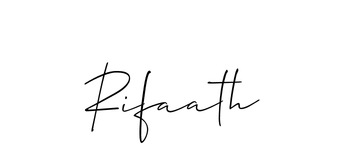 Make a beautiful signature design for name Rifaath. With this signature (Allison_Script) style, you can create a handwritten signature for free. Rifaath signature style 2 images and pictures png