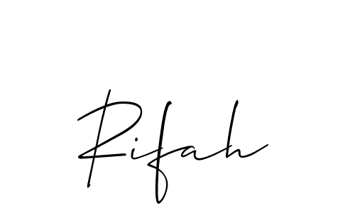 Rifah stylish signature style. Best Handwritten Sign (Allison_Script) for my name. Handwritten Signature Collection Ideas for my name Rifah. Rifah signature style 2 images and pictures png