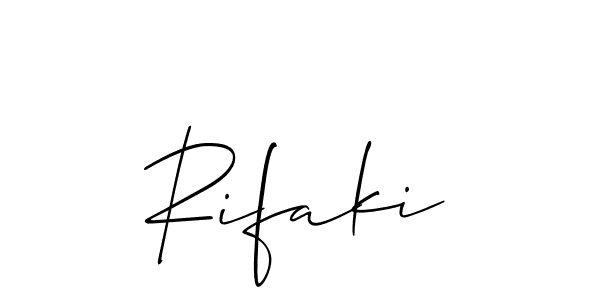 How to make Rifaki name signature. Use Allison_Script style for creating short signs online. This is the latest handwritten sign. Rifaki signature style 2 images and pictures png