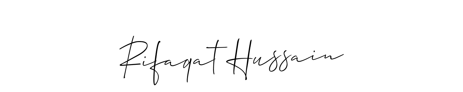 How to make Rifaqat Hussain signature? Allison_Script is a professional autograph style. Create handwritten signature for Rifaqat Hussain name. Rifaqat Hussain signature style 2 images and pictures png