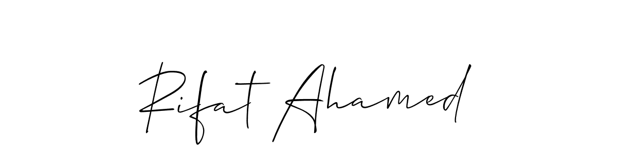 Use a signature maker to create a handwritten signature online. With this signature software, you can design (Allison_Script) your own signature for name Rifat Ahamed. Rifat Ahamed signature style 2 images and pictures png