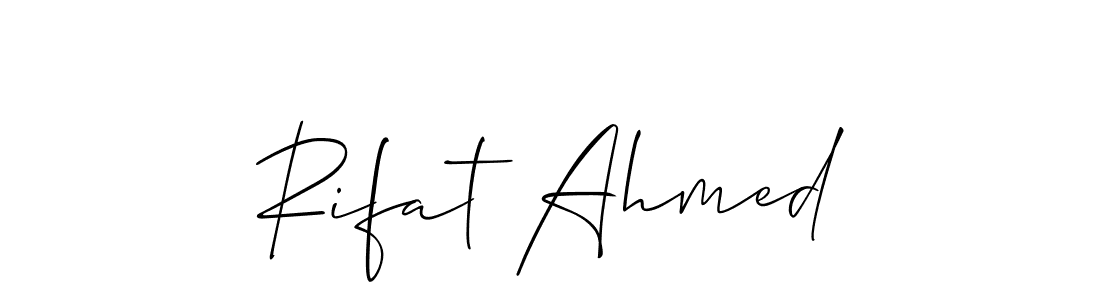 Make a beautiful signature design for name Rifat Ahmed. With this signature (Allison_Script) style, you can create a handwritten signature for free. Rifat Ahmed signature style 2 images and pictures png
