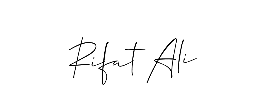 Design your own signature with our free online signature maker. With this signature software, you can create a handwritten (Allison_Script) signature for name Rifat Ali. Rifat Ali signature style 2 images and pictures png