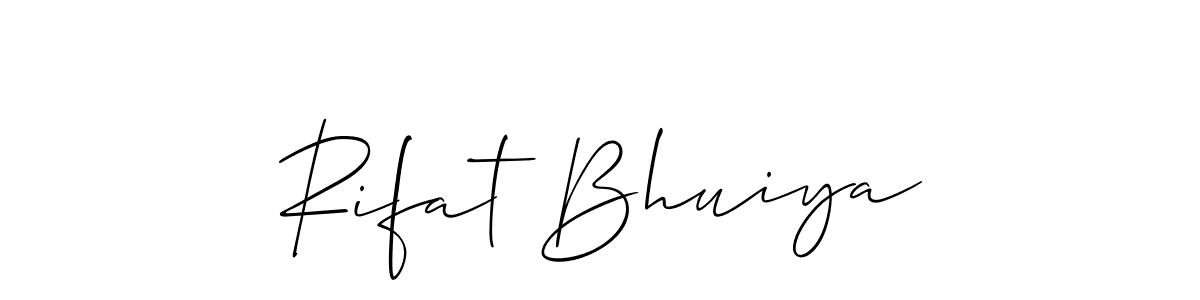 Similarly Allison_Script is the best handwritten signature design. Signature creator online .You can use it as an online autograph creator for name Rifat Bhuiya. Rifat Bhuiya signature style 2 images and pictures png