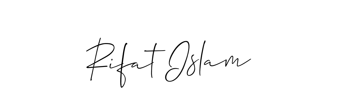 Make a beautiful signature design for name Rifat Islam. With this signature (Allison_Script) style, you can create a handwritten signature for free. Rifat Islam signature style 2 images and pictures png