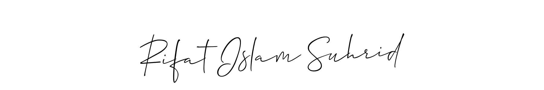 Create a beautiful signature design for name Rifat Islam Suhrid. With this signature (Allison_Script) fonts, you can make a handwritten signature for free. Rifat Islam Suhrid signature style 2 images and pictures png