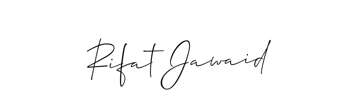 Make a beautiful signature design for name Rifat Jawaid. With this signature (Allison_Script) style, you can create a handwritten signature for free. Rifat Jawaid signature style 2 images and pictures png