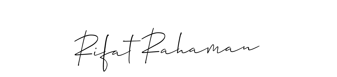 How to make Rifat Rahaman signature? Allison_Script is a professional autograph style. Create handwritten signature for Rifat Rahaman name. Rifat Rahaman signature style 2 images and pictures png