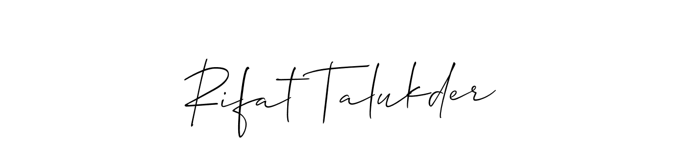 You should practise on your own different ways (Allison_Script) to write your name (Rifat Talukder) in signature. don't let someone else do it for you. Rifat Talukder signature style 2 images and pictures png