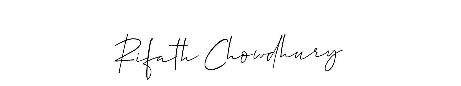 How to make Rifath Chowdhury signature? Allison_Script is a professional autograph style. Create handwritten signature for Rifath Chowdhury name. Rifath Chowdhury signature style 2 images and pictures png