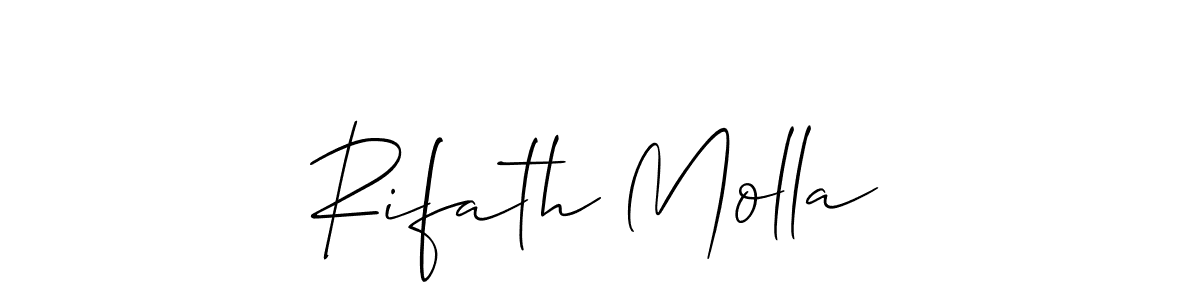 You should practise on your own different ways (Allison_Script) to write your name (Rifath Molla) in signature. don't let someone else do it for you. Rifath Molla signature style 2 images and pictures png