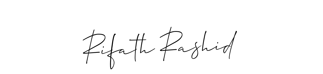 Also You can easily find your signature by using the search form. We will create Rifath Rashid name handwritten signature images for you free of cost using Allison_Script sign style. Rifath Rashid signature style 2 images and pictures png