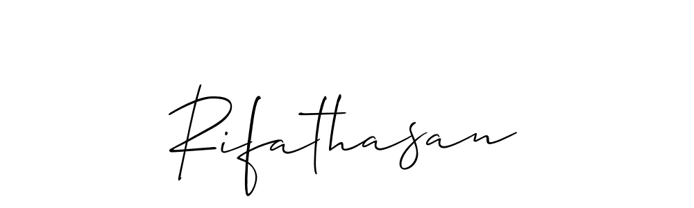 How to make Rifathasan name signature. Use Allison_Script style for creating short signs online. This is the latest handwritten sign. Rifathasan signature style 2 images and pictures png