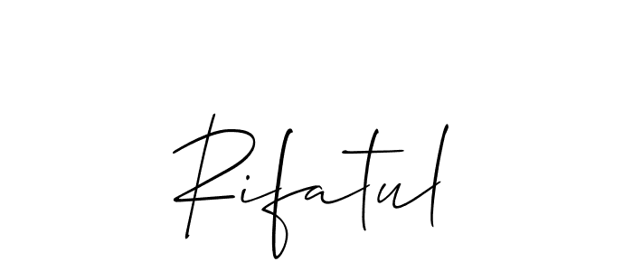 Make a beautiful signature design for name Rifatul. With this signature (Allison_Script) style, you can create a handwritten signature for free. Rifatul signature style 2 images and pictures png