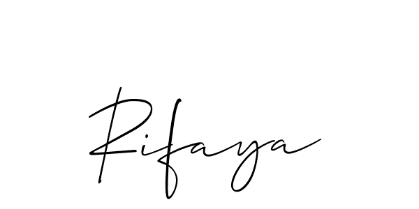 How to make Rifaya name signature. Use Allison_Script style for creating short signs online. This is the latest handwritten sign. Rifaya signature style 2 images and pictures png