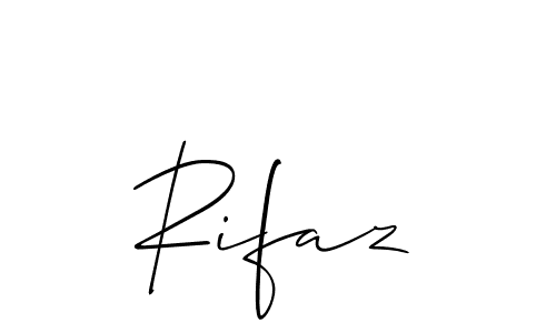 Create a beautiful signature design for name Rifaz. With this signature (Allison_Script) fonts, you can make a handwritten signature for free. Rifaz signature style 2 images and pictures png