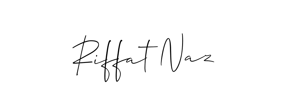 Allison_Script is a professional signature style that is perfect for those who want to add a touch of class to their signature. It is also a great choice for those who want to make their signature more unique. Get Riffat Naz name to fancy signature for free. Riffat Naz signature style 2 images and pictures png