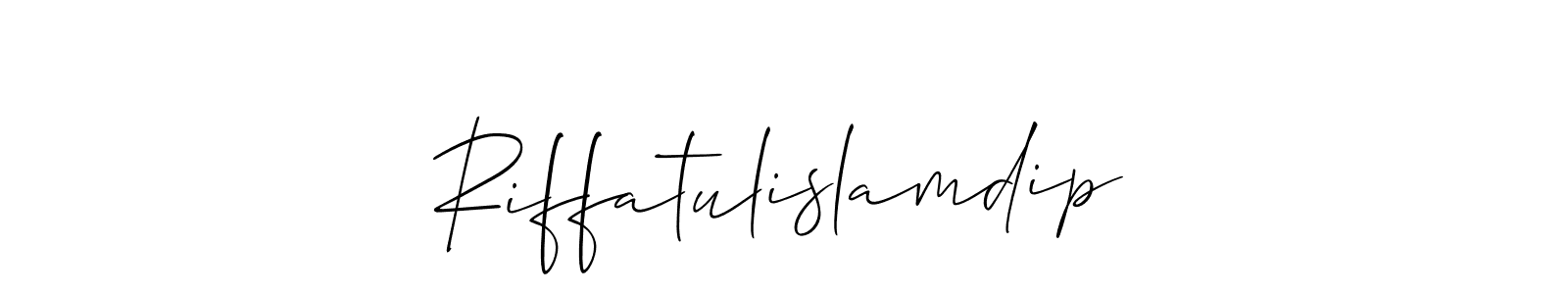 Use a signature maker to create a handwritten signature online. With this signature software, you can design (Allison_Script) your own signature for name Riffatulislamdip. Riffatulislamdip signature style 2 images and pictures png