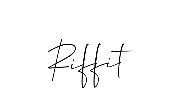 Use a signature maker to create a handwritten signature online. With this signature software, you can design (Allison_Script) your own signature for name Riffit. Riffit signature style 2 images and pictures png