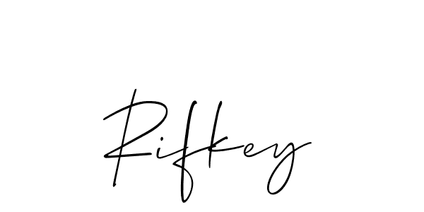 Similarly Allison_Script is the best handwritten signature design. Signature creator online .You can use it as an online autograph creator for name Rifkey. Rifkey signature style 2 images and pictures png