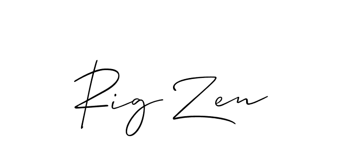 Also we have Rig Zen name is the best signature style. Create professional handwritten signature collection using Allison_Script autograph style. Rig Zen signature style 2 images and pictures png