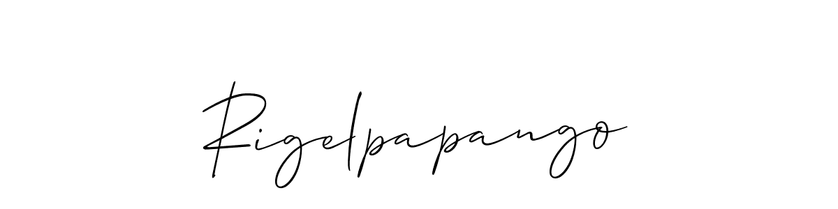 The best way (Allison_Script) to make a short signature is to pick only two or three words in your name. The name Rigelpapango include a total of six letters. For converting this name. Rigelpapango signature style 2 images and pictures png