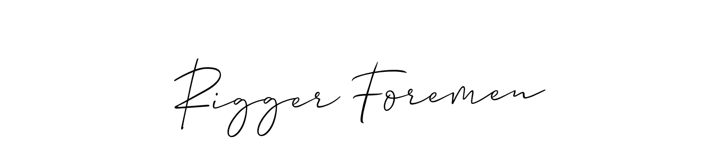 How to Draw Rigger Foremen signature style? Allison_Script is a latest design signature styles for name Rigger Foremen. Rigger Foremen signature style 2 images and pictures png