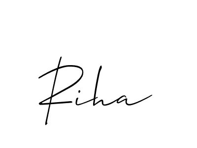 Create a beautiful signature design for name Riha. With this signature (Allison_Script) fonts, you can make a handwritten signature for free. Riha signature style 2 images and pictures png