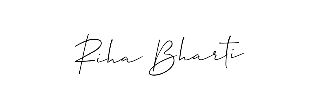Make a beautiful signature design for name Riha Bharti. With this signature (Allison_Script) style, you can create a handwritten signature for free. Riha Bharti signature style 2 images and pictures png