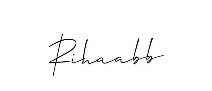 Make a beautiful signature design for name Rihaabb. With this signature (Allison_Script) style, you can create a handwritten signature for free. Rihaabb signature style 2 images and pictures png