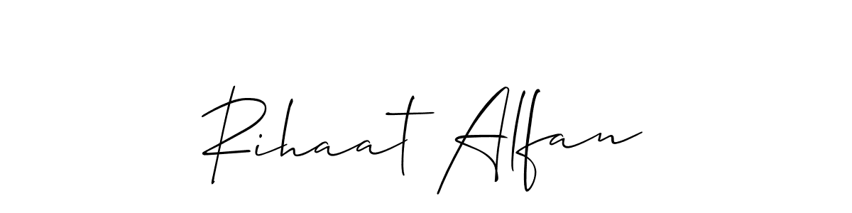 Best and Professional Signature Style for Rihaat Alfan. Allison_Script Best Signature Style Collection. Rihaat Alfan signature style 2 images and pictures png