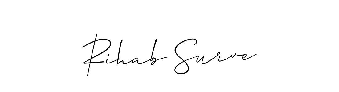 How to make Rihab Surve name signature. Use Allison_Script style for creating short signs online. This is the latest handwritten sign. Rihab Surve signature style 2 images and pictures png