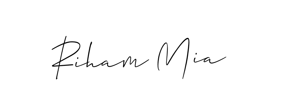 You should practise on your own different ways (Allison_Script) to write your name (Riham Mia) in signature. don't let someone else do it for you. Riham Mia signature style 2 images and pictures png