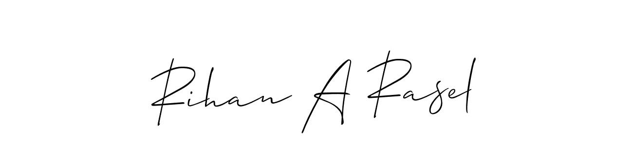 Allison_Script is a professional signature style that is perfect for those who want to add a touch of class to their signature. It is also a great choice for those who want to make their signature more unique. Get Rihan A Rasel name to fancy signature for free. Rihan A Rasel signature style 2 images and pictures png