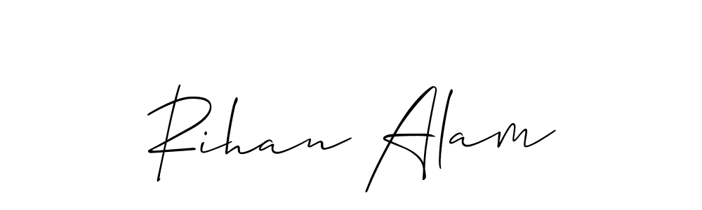How to make Rihan Alam signature? Allison_Script is a professional autograph style. Create handwritten signature for Rihan Alam name. Rihan Alam signature style 2 images and pictures png