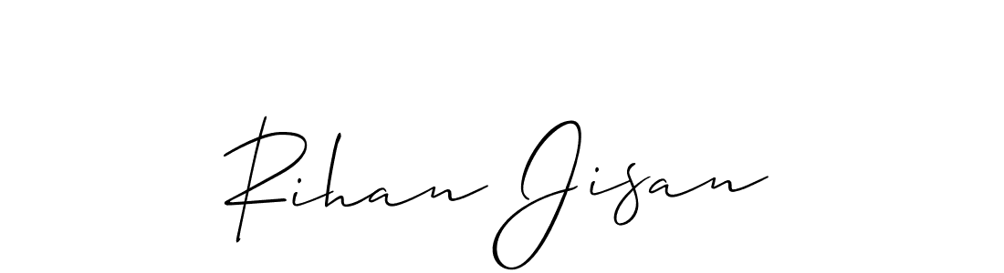 You should practise on your own different ways (Allison_Script) to write your name (Rihan Jisan) in signature. don't let someone else do it for you. Rihan Jisan signature style 2 images and pictures png