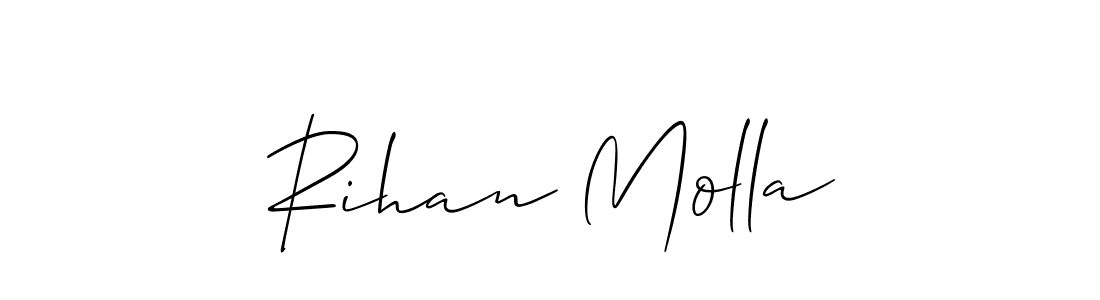 Make a short Rihan Molla signature style. Manage your documents anywhere anytime using Allison_Script. Create and add eSignatures, submit forms, share and send files easily. Rihan Molla signature style 2 images and pictures png