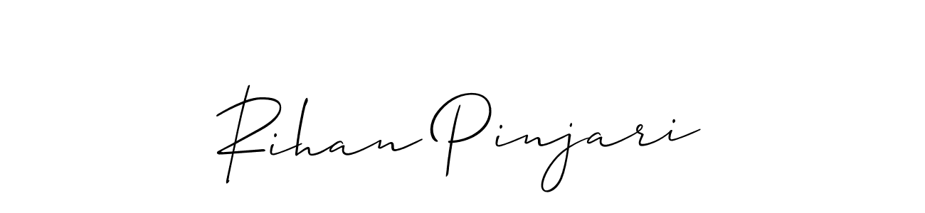 It looks lik you need a new signature style for name Rihan Pinjari. Design unique handwritten (Allison_Script) signature with our free signature maker in just a few clicks. Rihan Pinjari signature style 2 images and pictures png