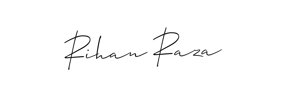 Create a beautiful signature design for name Rihan Raza. With this signature (Allison_Script) fonts, you can make a handwritten signature for free. Rihan Raza signature style 2 images and pictures png