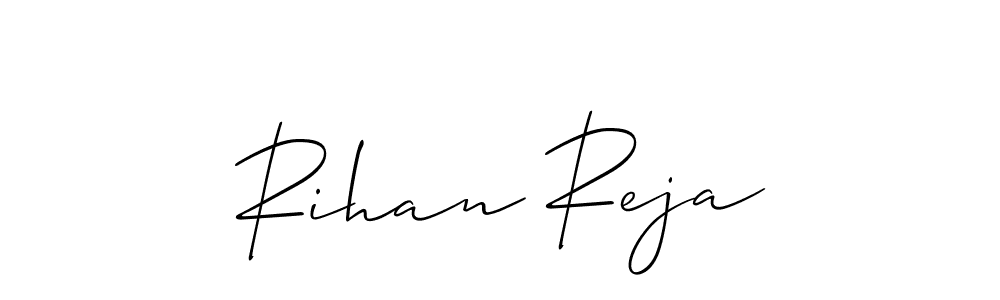 How to make Rihan Reja signature? Allison_Script is a professional autograph style. Create handwritten signature for Rihan Reja name. Rihan Reja signature style 2 images and pictures png