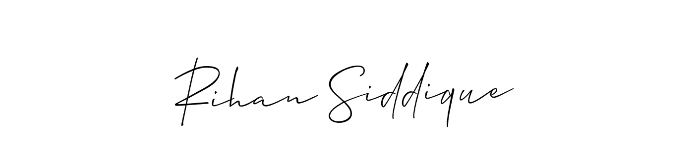 Design your own signature with our free online signature maker. With this signature software, you can create a handwritten (Allison_Script) signature for name Rihan Siddique. Rihan Siddique signature style 2 images and pictures png