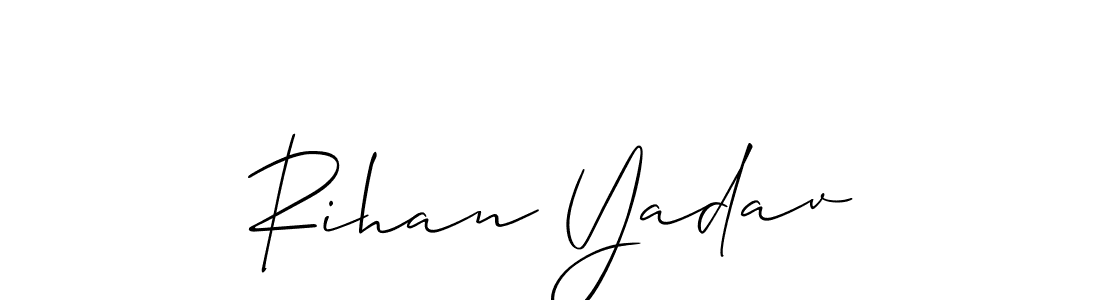 How to make Rihan Yadav signature? Allison_Script is a professional autograph style. Create handwritten signature for Rihan Yadav name. Rihan Yadav signature style 2 images and pictures png