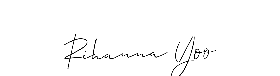Create a beautiful signature design for name Rihanna Yoo. With this signature (Allison_Script) fonts, you can make a handwritten signature for free. Rihanna Yoo signature style 2 images and pictures png